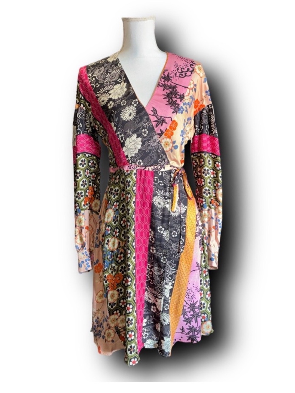 Pinko Draghetta Abito Twill Patchwork Dress Boho Hippie Grannycore Vibes